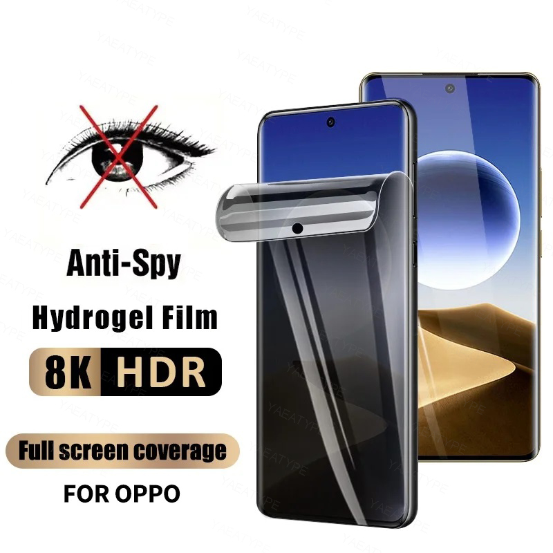 Oppo Reno 12 - Film Hydrogel de confidentialité, 3 pièces,